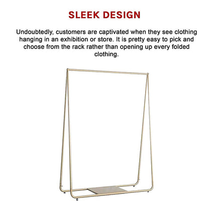 Gold Clothing Retail Shop Commercial Garment Display Rack V63-837021
