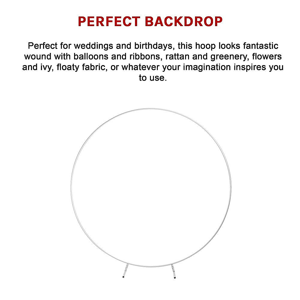2M Wedding Hoop Round Circle Arch Backdrop Flower Display Stand Frame Background V63-837041