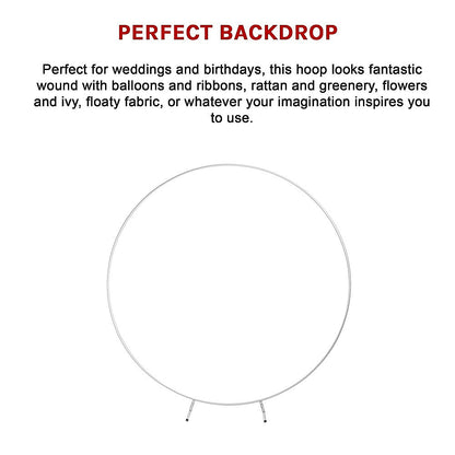 2M Wedding Hoop Round Circle Arch Backdrop Flower Display Stand Frame Background V63-837041