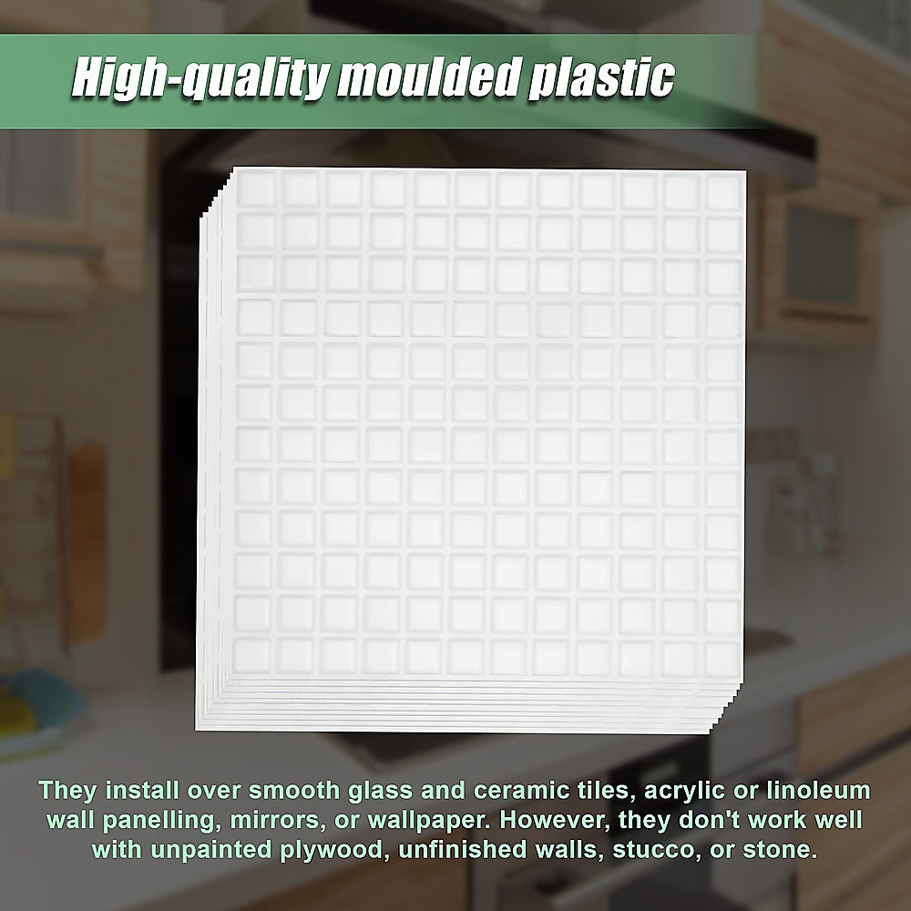 Tiles 3D Peel and Stick Wall Tile Stereoscopic Crystal White 10 Sheets V63-837061