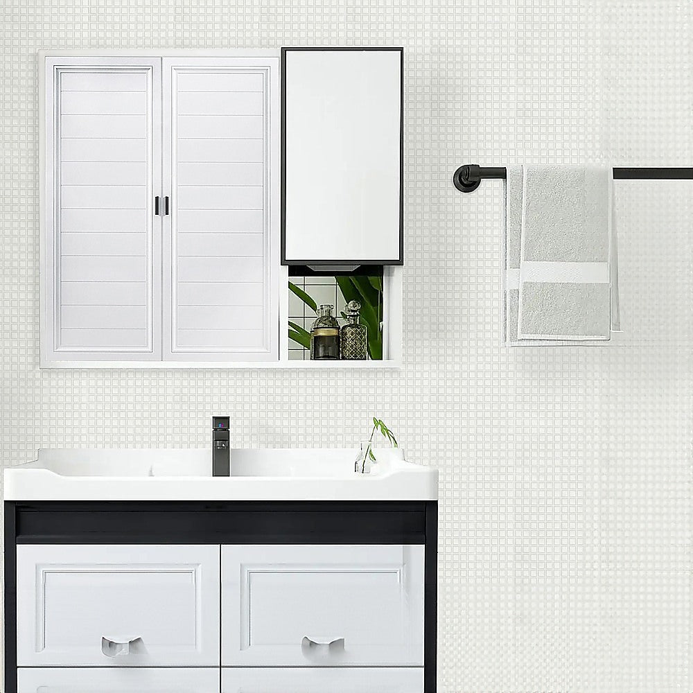 Tiles 3D Peel and Stick Wall Tile Stereoscopic Crystal White 10 Sheets V63-837061