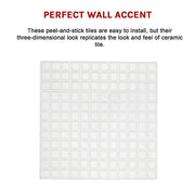 Tiles 3D Peel and Stick Wall Tile Stereoscopic Crystal White 10 Sheets V63-837061