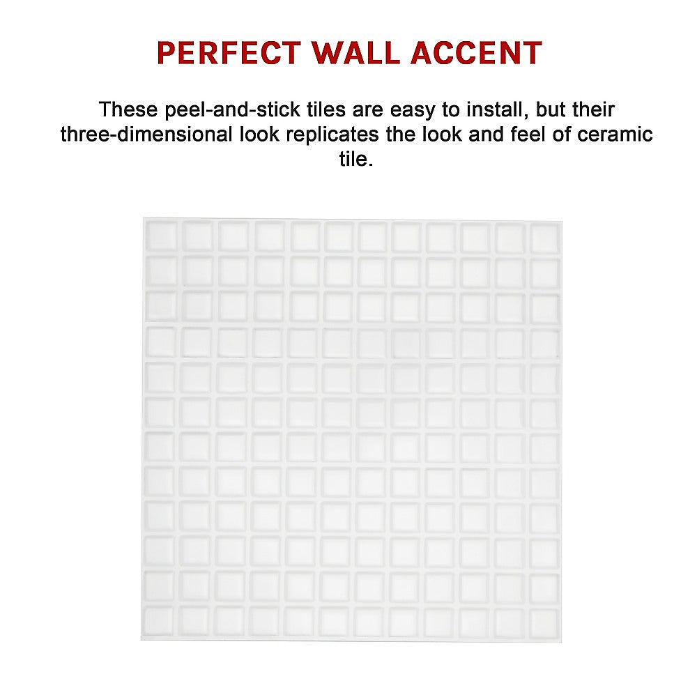 Tiles 3D Peel and Stick Wall Tile Stereoscopic Crystal White 10 Sheets V63-837061
