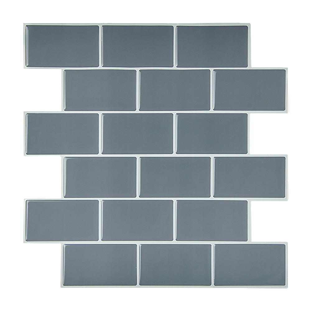 Tiles 3D Peel and Stick Wall Tile Dark Grey 10 Sheets V63-837071