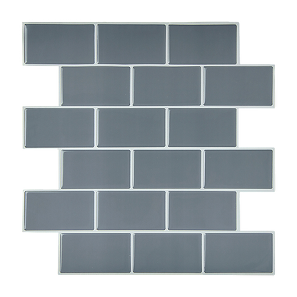 Tiles 3D Peel and Stick Wall Tile Dark Grey 10 Sheets V63-837071