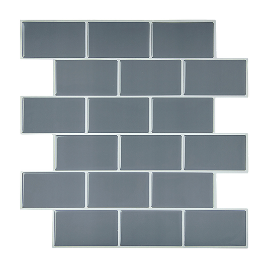 Tiles 3D Peel and Stick Wall Tile Dark Grey 10 Sheets V63-837071