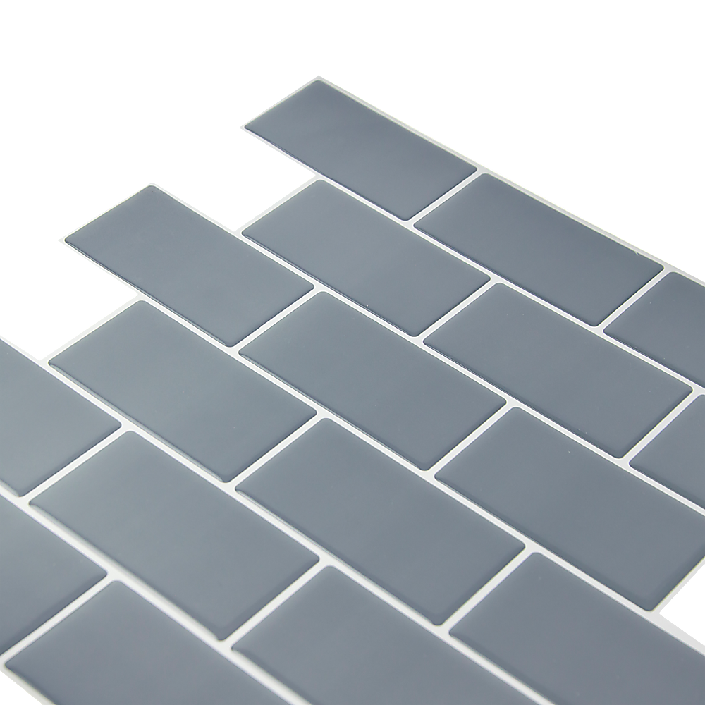 Tiles 3D Peel and Stick Wall Tile Dark Grey 10 Sheets V63-837071
