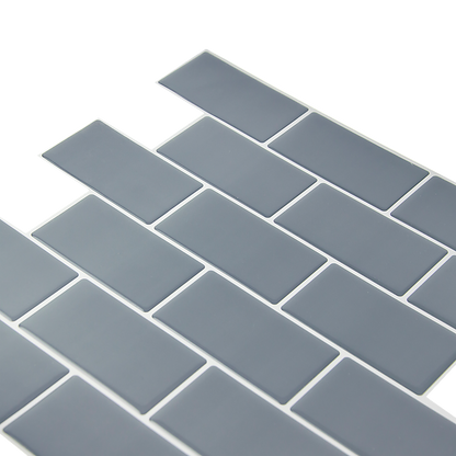Tiles 3D Peel and Stick Wall Tile Dark Grey 10 Sheets V63-837071
