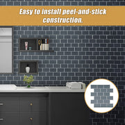 Tiles 3D Peel and Stick Wall Tile Dark Grey 10 Sheets V63-837071