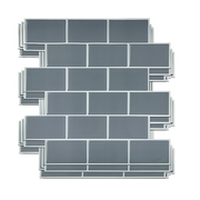 Tiles 3D Peel and Stick Wall Tile Dark Grey 10 Sheets V63-837071
