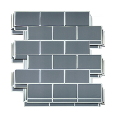 Tiles 3D Peel and Stick Wall Tile Dark Grey 10 Sheets V63-837071