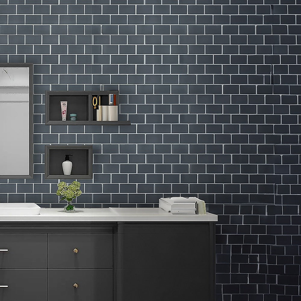 Tiles 3D Peel and Stick Wall Tile Dark Grey 10 Sheets V63-837071