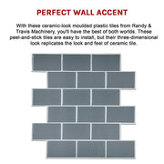 Tiles 3D Peel and Stick Wall Tile Dark Grey 10 Sheets V63-837071