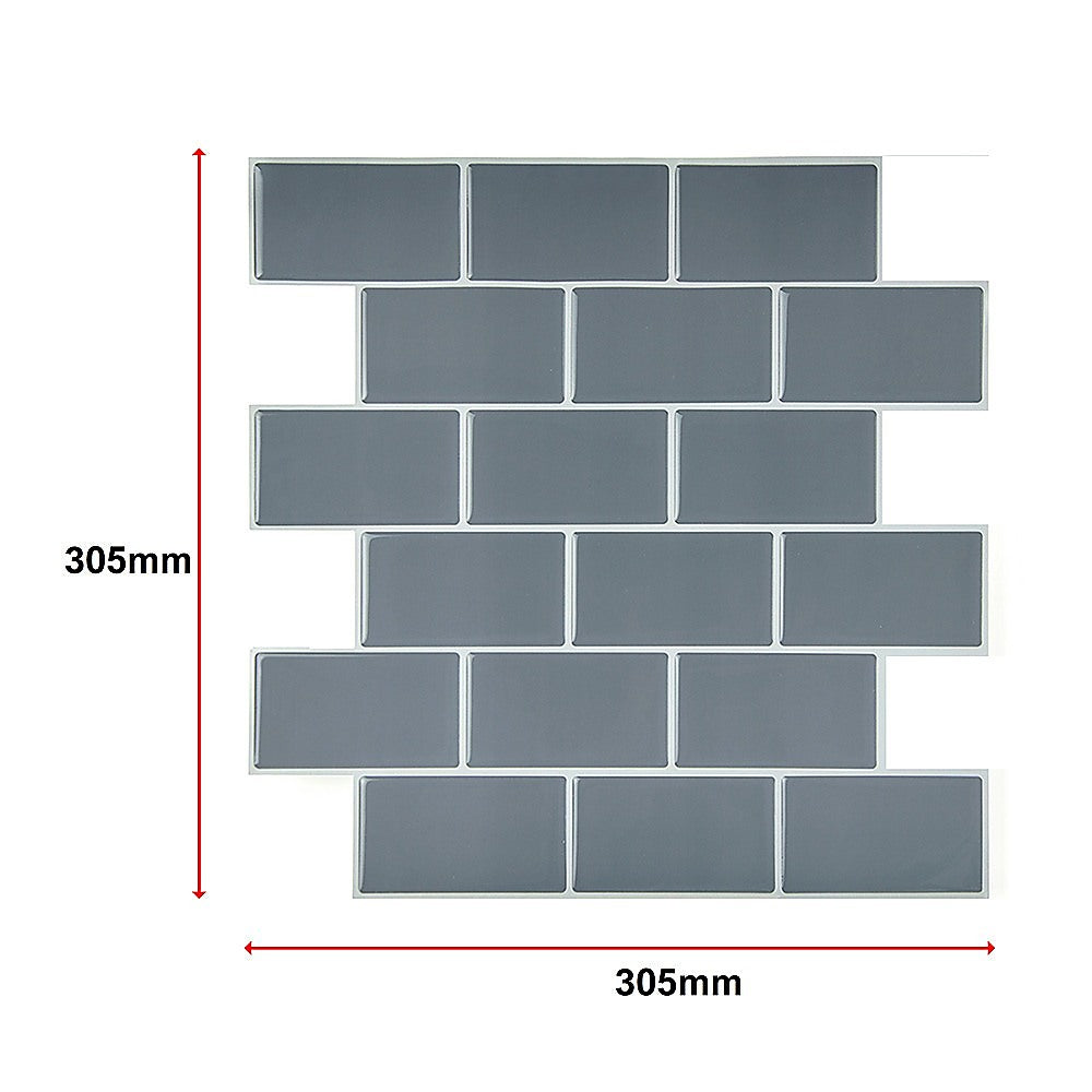 Tiles 3D Peel and Stick Wall Tile Dark Grey 10 Sheets V63-837071