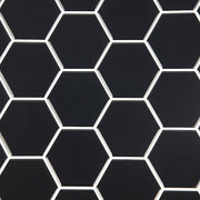 Tiles 3D Peel and Stick Wall Tile Hexagonal Mosaic Black 10 Sheets V63-837081