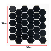 Tiles 3D Peel and Stick Wall Tile Hexagonal Mosaic Black 10 Sheets V63-837081