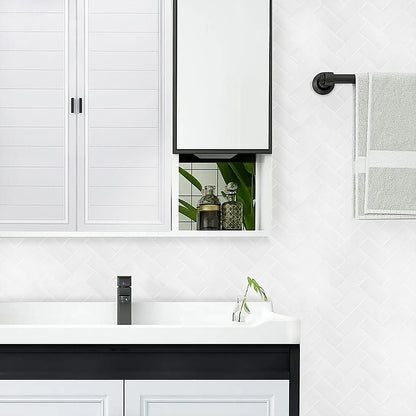 Tiles 3D Peel and Stick Wall Tile Herringbone White 10 Sheets V63-837091