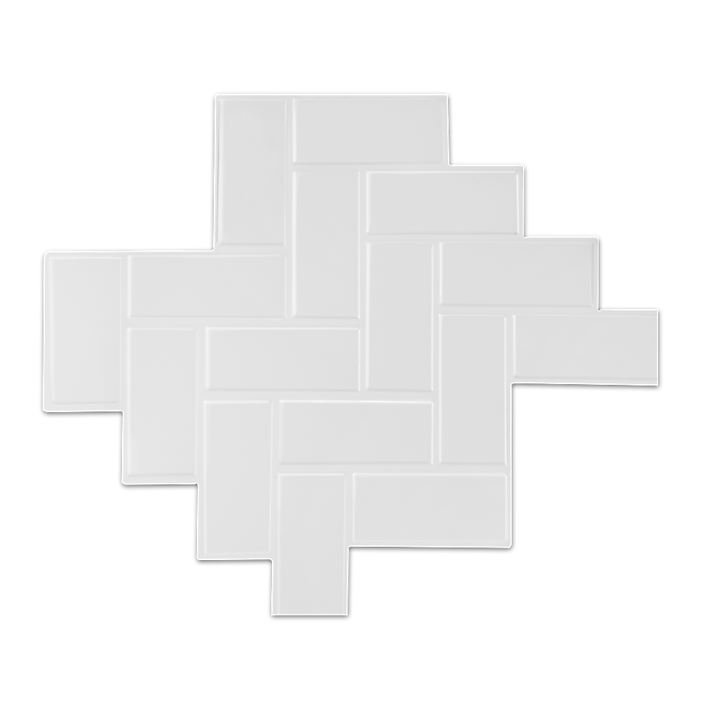 Tiles 3D Peel and Stick Wall Tile Herringbone White 10 Sheets V63-837091