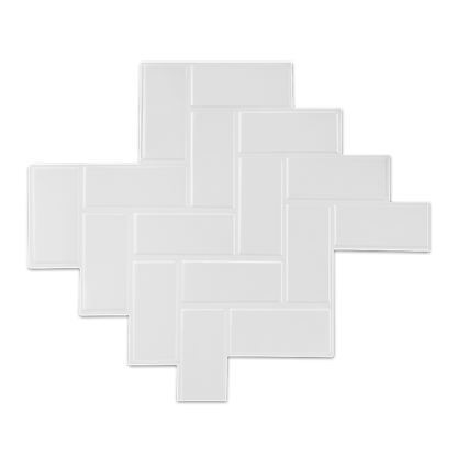 Tiles 3D Peel and Stick Wall Tile Herringbone White 10 Sheets V63-837091