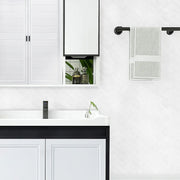 Tiles 3D Peel and Stick Wall Tile Herringbone White 10 Sheets V63-837091