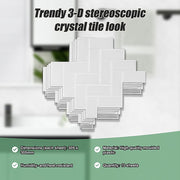 Tiles 3D Peel and Stick Wall Tile Herringbone White 10 Sheets V63-837091