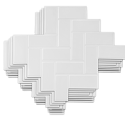 Tiles 3D Peel and Stick Wall Tile Herringbone White 10 Sheets V63-837091