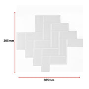 Tiles 3D Peel and Stick Wall Tile Herringbone White 10 Sheets V63-837091