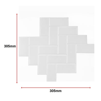 Tiles 3D Peel and Stick Wall Tile Herringbone White 10 Sheets V63-837091