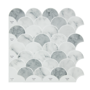 Tiles 3D Peel and Stick Wall Tile Fish Scale Mosaic 10 Sheets V63-837111
