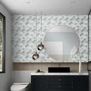 Tiles 3D Peel and Stick Wall Tile Fish Scale Mosaic 10 Sheets V63-837111