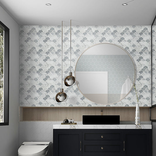 Tiles 3D Peel and Stick Wall Tile Fish Scale Mosaic 10 Sheets V63-837111