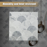 Tiles 3D Peel and Stick Wall Tile Fish Scale Mosaic 10 Sheets V63-837111