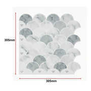 Tiles 3D Peel and Stick Wall Tile Fish Scale Mosaic 10 Sheets V63-837111