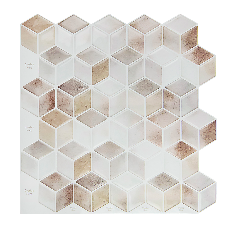 Tiles 3D Peel and Stick Wall Tile Shell Mosaic 10 Sheets V63-837121