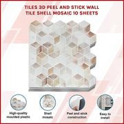 Tiles 3D Peel and Stick Wall Tile Shell Mosaic 10 Sheets V63-837121