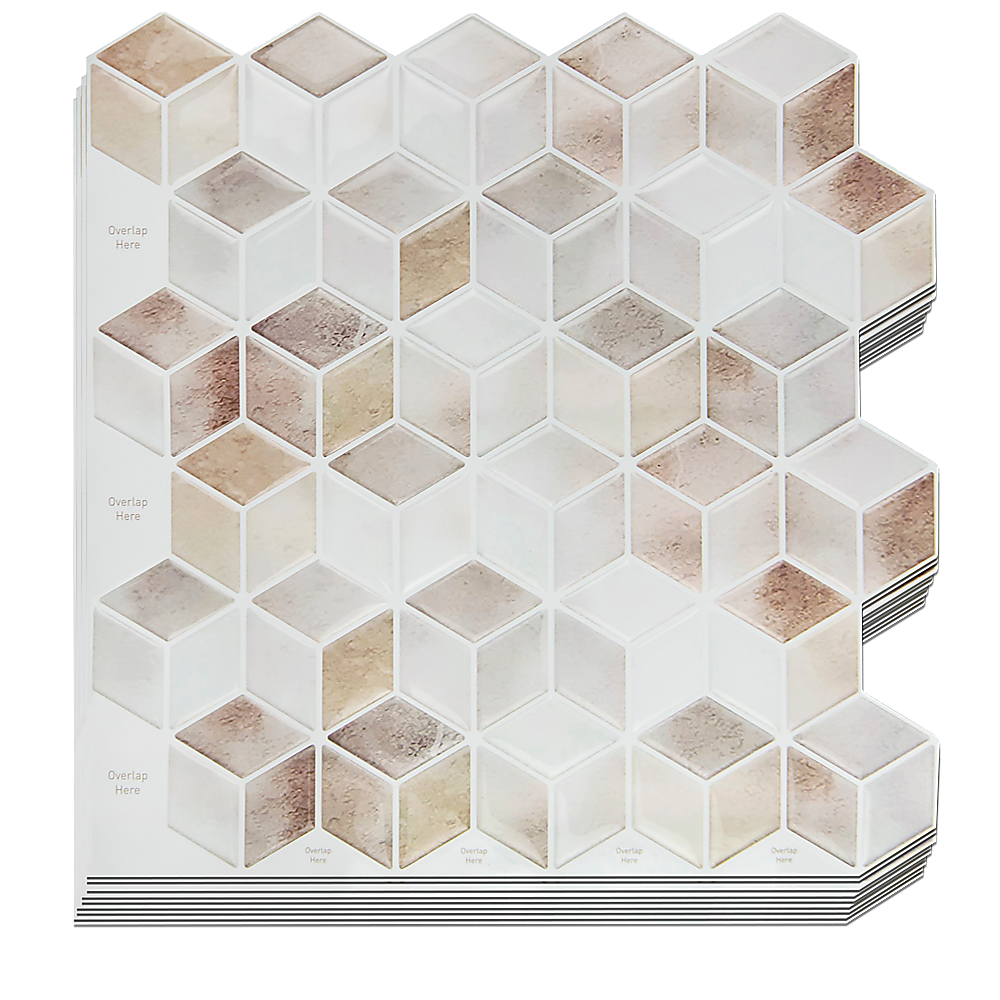 Tiles 3D Peel and Stick Wall Tile Shell Mosaic 10 Sheets V63-837121