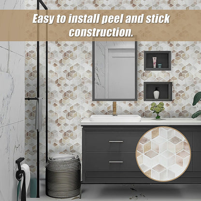Tiles 3D Peel and Stick Wall Tile Shell Mosaic 10 Sheets V63-837121