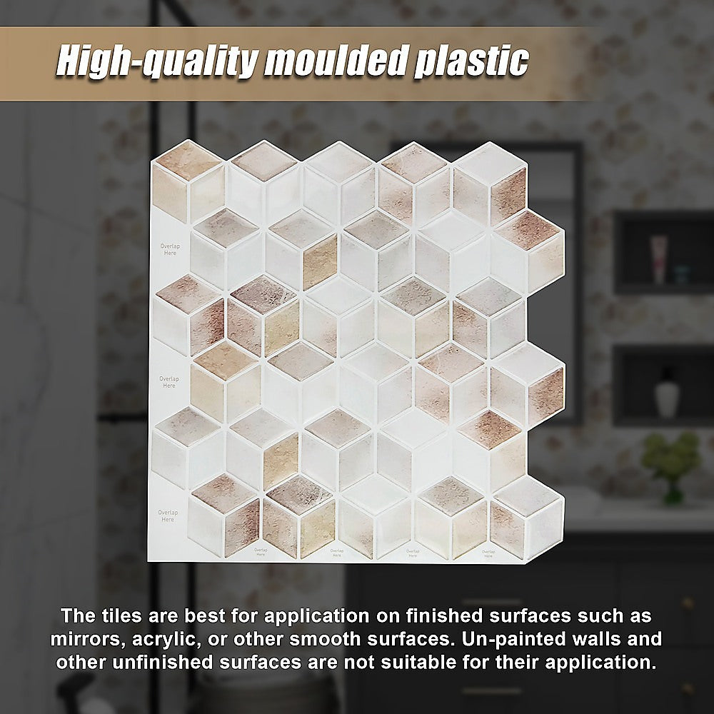 Tiles 3D Peel and Stick Wall Tile Shell Mosaic 10 Sheets V63-837121