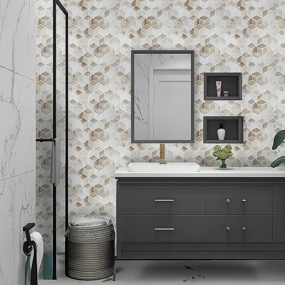 Tiles 3D Peel and Stick Wall Tile Shell Mosaic 10 Sheets V63-837121