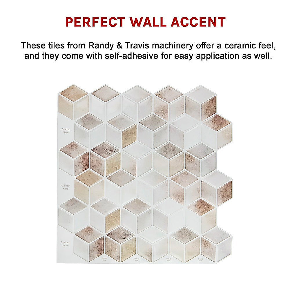 Tiles 3D Peel and Stick Wall Tile Shell Mosaic 10 Sheets V63-837121