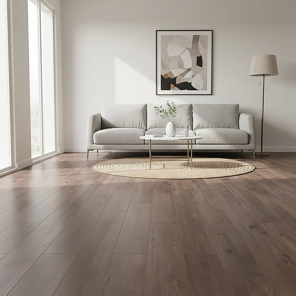Vinyl Floor Tiles Self Adhesive Flooring Dark Grey Ash Wood Grain 16 Pack 2.3SQM
