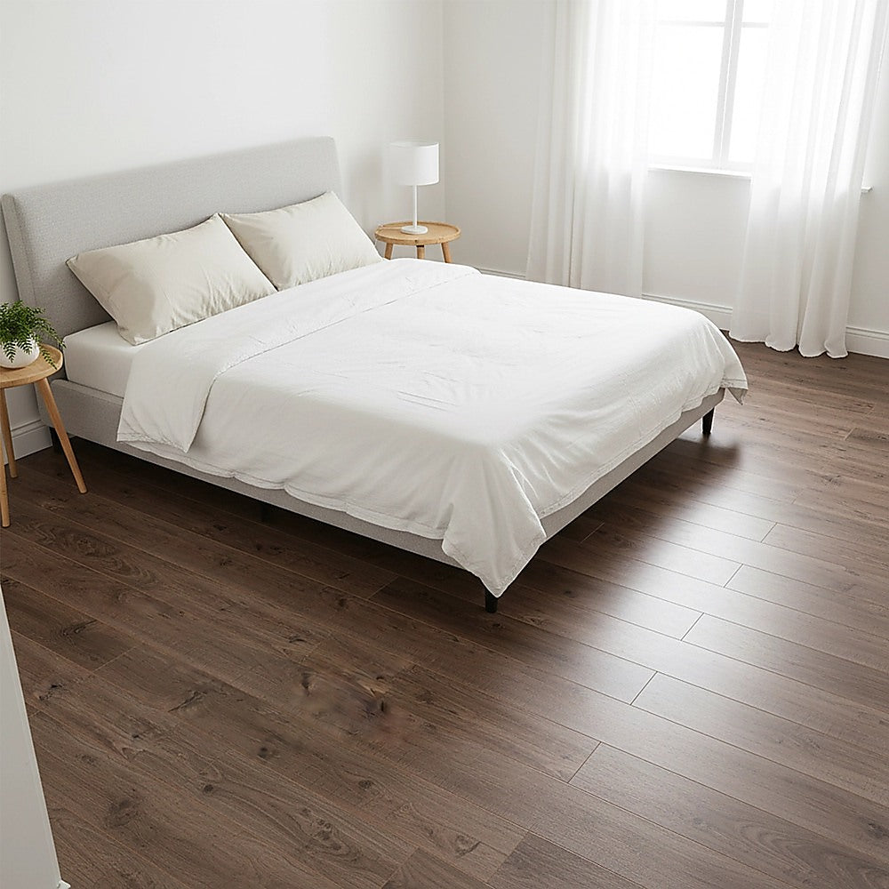 Vinyl Floor Tiles Self Adhesive Flooring Dark Grey Ash Wood Grain 16 Pack 2.3SQM