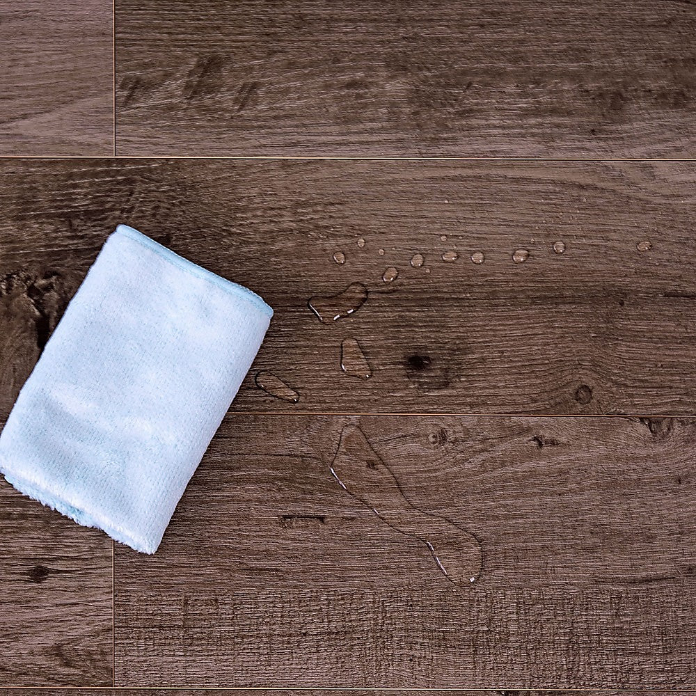 Vinyl Floor Tiles Self Adhesive Flooring Dark Grey Ash Wood Grain 16 Pack 2.3SQM