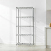 5 Tier Silver Metal Storage Rack Shelving Wire Shelf V63-837161