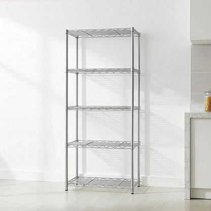 5 Tier Silver Metal Storage Rack Shelving Wire Shelf V63-837161