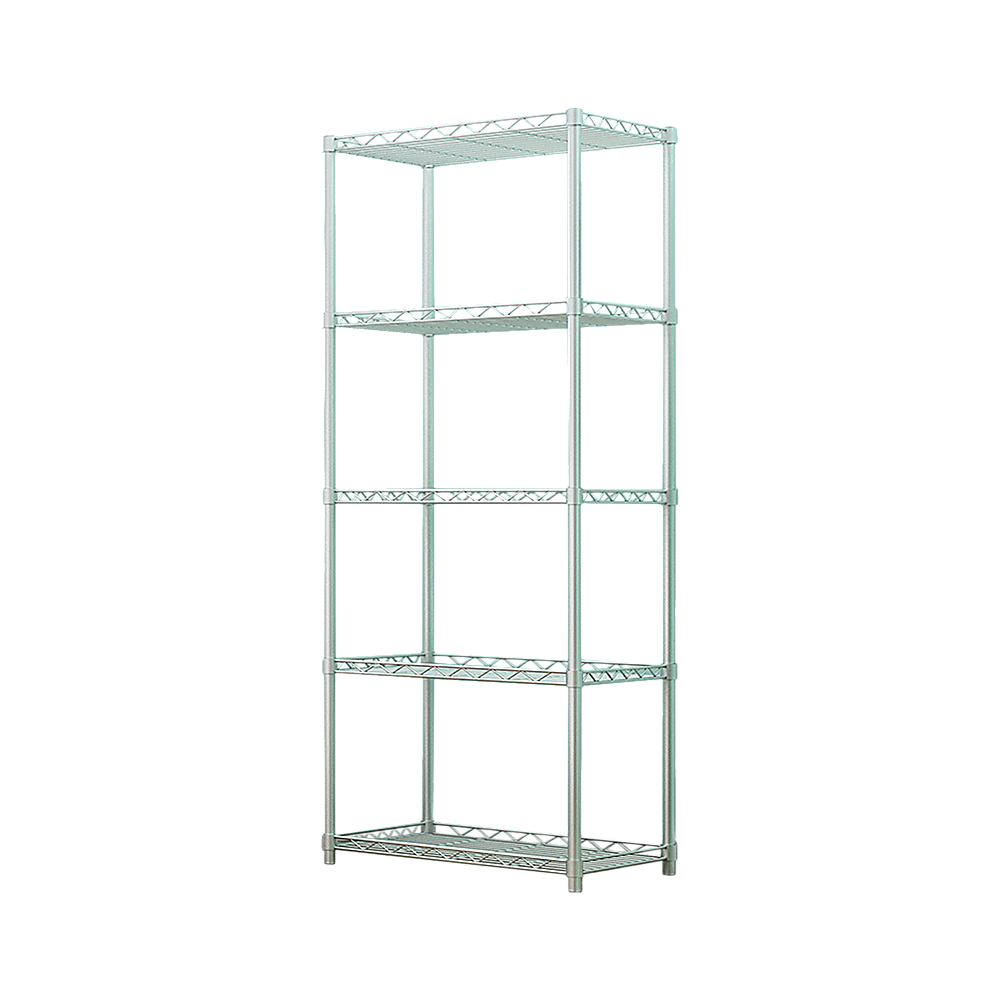 5 Tier Silver Metal Storage Rack Shelving Wire Shelf V63-837161