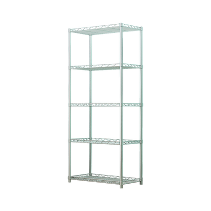 5 Tier Silver Metal Storage Rack Shelving Wire Shelf V63-837161