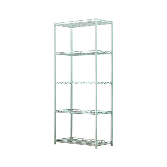 5 Tier Silver Metal Storage Rack Shelving Wire Shelf V63-837161