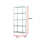 5 Tier Silver Metal Storage Rack Shelving Wire Shelf V63-837161