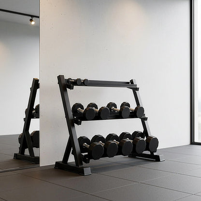 Dumbbell Rack Storage Stand Hex Weight Heavy Duty 3 Tier Wide Home Gym Fitness V63-837171